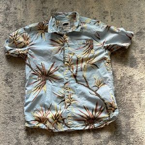 Two button down short sleeve shirts. Size youth large. One blue and one white.